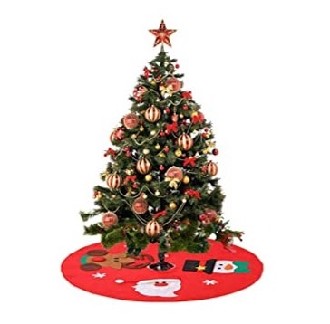 Anyingkai Falda de Árbol de Navidad,Pie de Árbol de Navidad,Pies de Árbol de Navidad,Felpa Base de Árbol de Navidad,Falda de Árbol de Navidad Rojo (Nieve Blanca, 90cm)